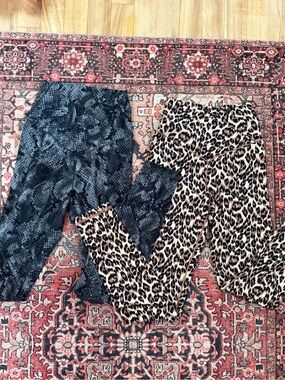 Aerie Offline Snake Print & Leopard Print Cross-Over Leggings